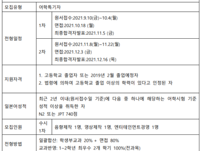 2022학년도 동아방송예술대학교 모집확정안