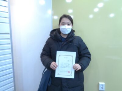 2022년 1월 장학생 김민지님 (JLPT-N3)